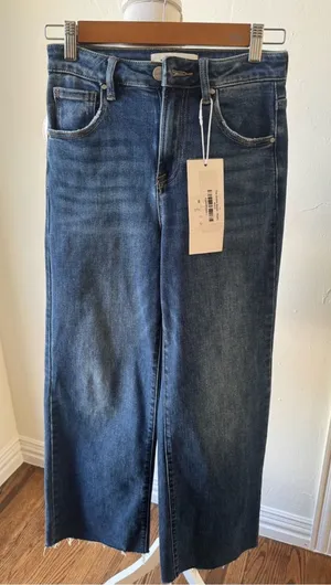 Risen NWT high rise wide leg Jean in medium wash thumbnail 1