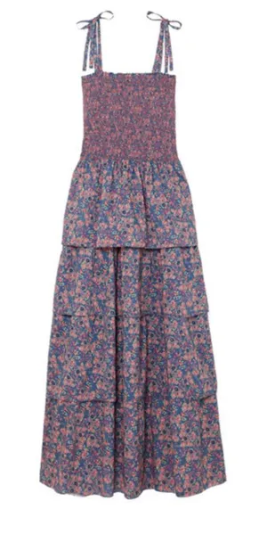 Loveshackfancy Caressa Tiered Floral Cottage‎ Farm Maxi Dress Women’s Sz Xs thumbnail 1