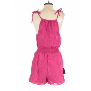 Lulus Here for the Fun Magenta Burnout Floral Jacquard Romper XS Coquette thumbnail 7