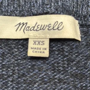 Madewell Marled Baltic Blue Tie Cuff Pullover Sweater Size XXS thumbnail 8