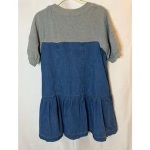 NWT Pilcro Anthropologie Oversized Denim Sweatshirt Twofer Swing Dress Womens XS thumbnail 5