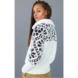 Anthropologie Pilcro Maia Cropped‎ Quarter-Zip Pull Over Sweater Sz S cozy thumbnail 2