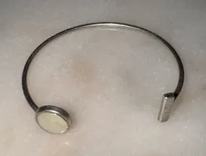 American Eagle Open cuff white stone bracelet thumbnail 1