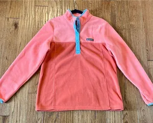 NWOT orange colorblock fleece quarter snap pullover large thumbnail 2