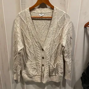 Cute J.Crew creamy oatmeal rainbow speckled shaker knit cardigan sweater pockets thumbnail 6