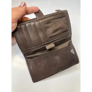 Vintage Fossil Trifold Wallet Womens OS Brown Good Leather Snap Logo Clutch thumbnail 6