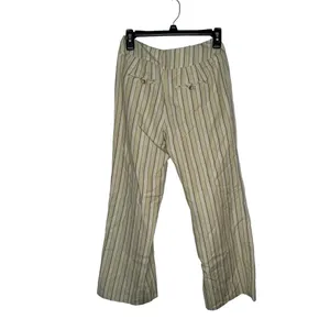 Loft Ann Taylor Women's Pants Striped Flared Leg Mid-Rise ‎ Linen Blend Size 0 thumbnail 7