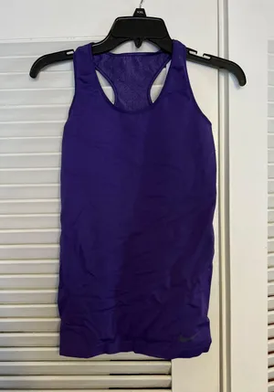 Nike SM Pro purple Razor Back Fitted Tank Top thumbnail 1