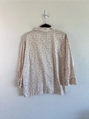 Natori Women’s Geometric‎ Print Notch Collar Pajama Top Cotton Sleep Shirt thumbnail 3