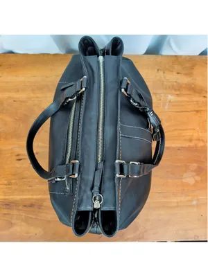 Coach 5138 Black Leather Large Tote Purse thumbnail 7