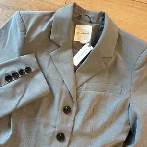 NWT Avec Les Filles x Anthropologie Sculpted Hourglass Blazer Jacket Grey Size S thumbnail 2
