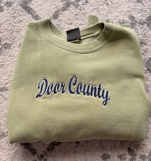 Vintage Door County Sweatshirt Green Size L thumbnail 1