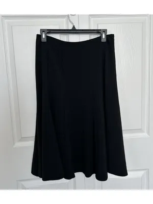 Dressbarn Flared Swing Skirt Knee Length Black Size 6 thumbnail 2