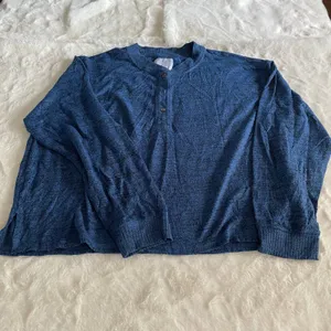 abercrombie and fitch blue quarter button up sweater shirt size medium thumbnail 1