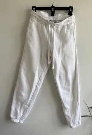 Tna Cozyaf Fleece Sweatpants White‎ XS Elastic Waist Drawstring Joggers thumbnail 1