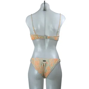 Triangl Women's Green Coral Smocked Bralette Two Piece Bikini Swimwear Size S/M thumbnail 3