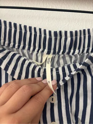 Anthropologie the wren striped boxer shorts in blue and white thumbnail 3