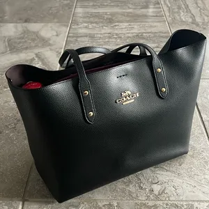 Coach Town Tote in Black with Gold Tone, Auth Code #C2091-72673 EXCELLENT! $280 thumbnail 3
