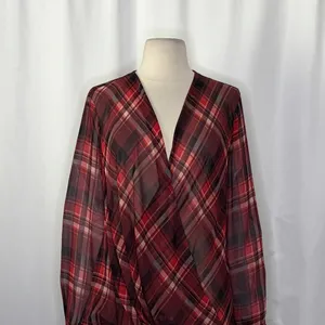 RAG & BONE Silk Victor Plaid Surplice Top Blouse Shirt Drapey High Low‎ Medium thumbnail 3