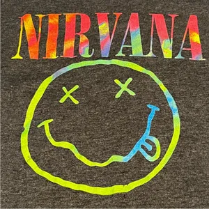 Nirvana Womens Size Small Grey Gray Short Sleeve Shirt Kurt‎ Cobain Grunge 90s thumbnail 3