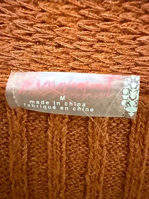 Free People Movement Medium Rust Orange Ribbed Button-Front Women's Cardigan. thumbnail 5
