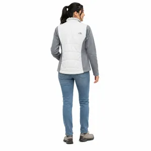 The North Face Quilted Full Zip Jacket Women's Medium White Gray Gorpcore Hiking thumbnail 2