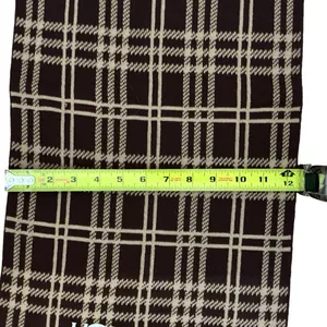 Ugg brown checkered plaid wool knit scarf 66x12 thumbnail 3