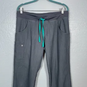 Figs Women M Graphite Gray Kade Cargo Scrub Pants Yoga Waistband Pocket Dental thumbnail 3
