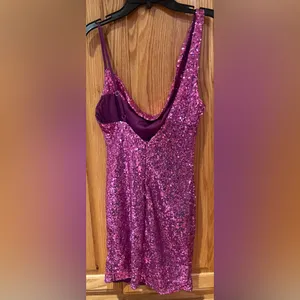 Hello Molly Citadel Skies Cowl Neck Deep Open Back Sequin Mini Dress Pink Size 2 thumbnail 12