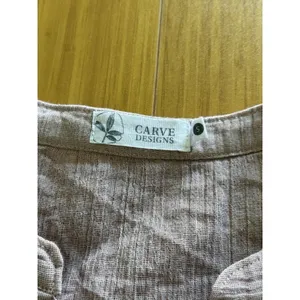 Carve Designs Dylan Gauze Popover Henley Organic Cotton Small Pink thumbnail 6