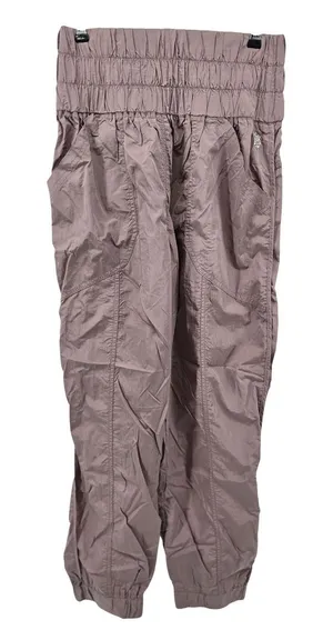 Free People Jogger Womens M‎ Way Home Mauve Smocked High Rise Nylon EUC thumbnail 1