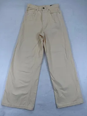 GoldSign Women's butter yellow Wide Leg Jeans Size 27 High Waist‎ Denim Casual thumbnail 1