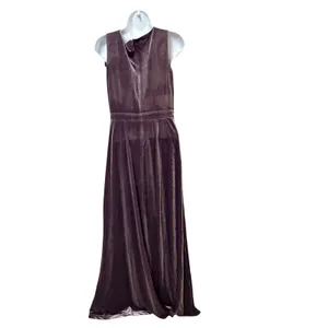 Lulus Mauve Velvet V-Neck Sleeveless Maxi Dress Size M Formal Gown thumbnail 4