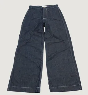Bliss and Mischief Jeans Womens Size 2 Blue Contrast Stitch Wide Leg Workwear thumbnail 1