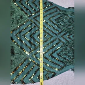 BABEYOND NWT 1920s Green Sequin Fringe Flapper Gatsby Party Dress Size M thumbnail 7