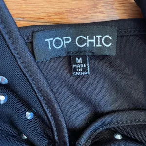 Top Chic Black Rhinestone Halter Crop Top – Y2K Clubwear Tie Front (NWT) thumbnail 2