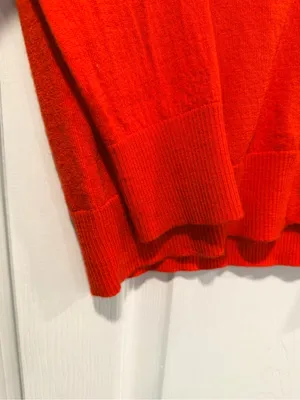J.Crew Size M 100% Merino Wool Cardigan Sweater Red Orange Button Front thumbnail 5