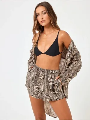 L*Space Rio Linen Shorts in Zebra Print Size Medium NWT thumbnail 3
