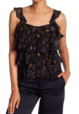 Rebecca Minkoff Ruffle Sleeve Top Size‎ Small Self Tie Back thumbnail 1