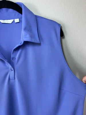 Lady Hagan Sleeveless Polo Shirt Lavendar Stretchy Golf Pickleball Summer Sz XXL thumbnail 5