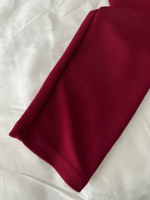 Maroon Self Tie Skinny Pants thumbnail 4