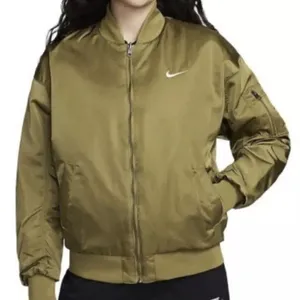 Nike olive green reversible varsity bomber jacket XL thumbnail 1
