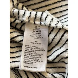 Daily Ritual XXL Striped Pullover Sweatshirt Black White Oversized Crew Neck thumbnail 8