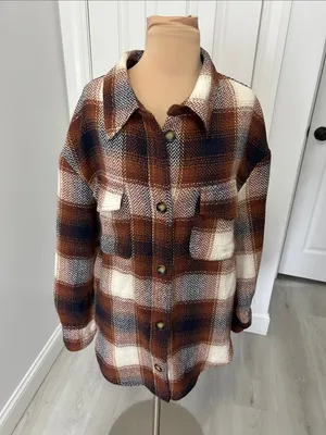 Akaiv Oversized Plaid Shacket thumbnail 3