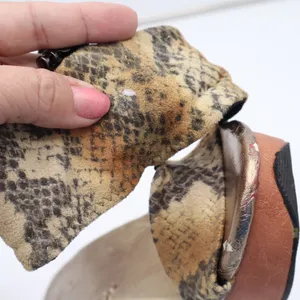 Modzori Wedge Sandals Womens 8 Platform Snakeskin Gold Reversible Fair thumbnail 7