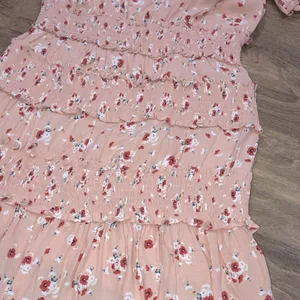 Karlie large peach floral smocked tiered dress thumbnail 12