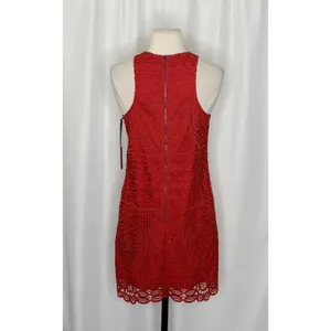 NWT LOVERS & FRIENDS Caspian Orange Lace Shift Mini Dress Halter Neck Small thumbnail 8