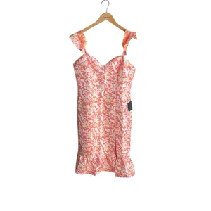 LULUS Darling Celebration Coral Pink Floral Ruffled Trumpet Midi Dress thumbnail 3