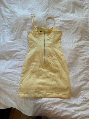 Divided Butter Yellow Mini Denim Dress thumbnail 5