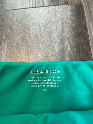 NWT Free People Aila Blue Bambi Bottoms in Deep Teal Eco Rib Swim Bottoms thumbnail 7
